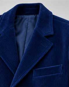 Abrigo Largo Azul para Mujer, Manga Larga, Cierre de Botones - Product Image 2