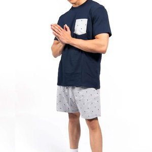 High Quality Custom Logo Men's Summer Solid <b>Knitted</b> <b>Set</b> White Shirt & Red Shorts Polyester/Cotton Breathable High Street Style - Product Image 2