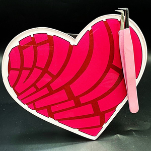 Plaque magnétique professionnelle en acrylique écologique pour extensions de cils, avec logo personnalisé, motif cœur rose, outils pour pose de cils, vente en gros - Product Image 1