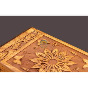 AYAANS Rosewood wooden Hand Carved Wooden Hot Selling cremation Urn Box for Adult Ashes Wholesale Cremation Urns (6X6X11)IN - Product Image 6
