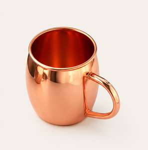 Pure Solid Copper Moscow Mule Mug with Brass Handle Handcrafted Artisanal Copper <b>Cup</b> for Chilled Cocktails Beer & <b>Cold</b> Beverages - Product Image 4