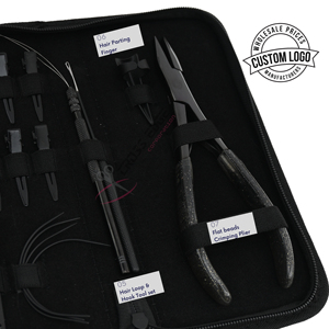 Hair Extension Tools Kit with Flat Tip Extension Crimper hair Extension Installation Tools Styling Clips Stitching <b>Needle</b> Set - Product Image 4