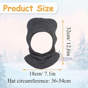 Bonnet rayé 100 % acrylique, bonnet d'hiver en tricot pour homme, style décontracté, design bicolore noir et blanc, taille adulte unisexe - Product Image 2