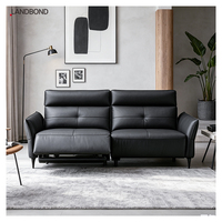 Fauteuil inclinable électrique en cuir véritable de conception européenne avec appui-tête, idéal pour salon, hôtel ou salle de séjour