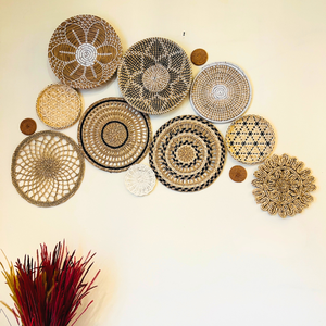 Hot Trend Set of 13 Boho <b>Wall</b> Baskets – Handmade Natural Seagrass <b>Wall</b> <b>Decor</b> for Living Room - Product Image 2