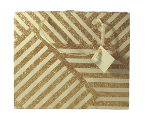 Bolsa de Papel de Algodón Hecha a Mano Personalizable al por Mayor con Asa Flexiloop, Diseño Serigrafiado con Brillo Metálico Dorado - Product Image 2