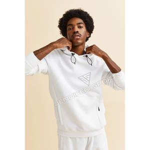 Sweat à capuche personnalisé pour homme, 100% coton, molleton épais, col roulé, luxe, coupe oversize, hiver, uni, streetwear, séchage rapide - Product Image 3
