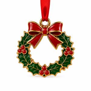 Adorno Navideño Clásico de Lavie Creations, Ecológico, con Acabado Brillante, en Rojo, Verde y Dorado, Hecho a Mano en Metal, para Uso en Interiores, Colgante - Product Image 5