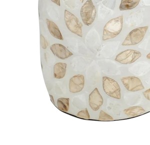 Mother Of Pearl Jars Mother Of Pearl <b>Box</b> Floral Petal Shell Mosaic <b>Storage</b> Jar <b>With</b> <b>Wooden</b> Knob <b>Lid</b> For Luxury Home Decor - Product Image 2