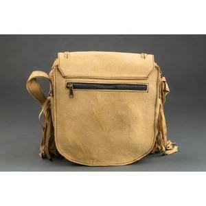 กระเป๋าสะพายพาดลำตัวหนังกลับแท้สไตล์โบฮีเมียนกระเป๋าถือตะวันตกมีขอบแบบซิปแบบพกพาสำหรับฤดูใบไม้ผลิ - Product Image 3