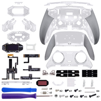 Kit de manettes arrière EXtremeRate en caoutchouc transparent et gris BEYOND avec écran OLED et poignées ergonomiques redessinées pour PS5 Edge