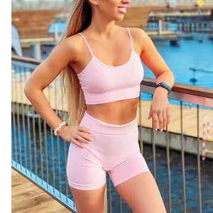 Ensemble de yoga et Pilates couleur unie, séchage rapide, dos ouvert, taille haute, décontracté et polyvalent - Product Image 6
