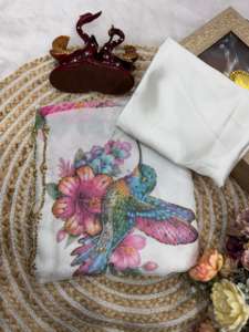 Sari de Seda Tabby con Diseño Exclusivo y Blusa Elegante, Estilo Moderno, Última Moda India, para Fiestas, Casual, para Mujer - Product Image 6