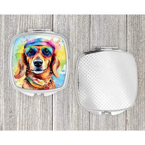 Teckel Hippie Dawg Compact Pliant Miroir De Maquillage Portable Décoratif Voyage Cadeau pour Femmes et Filles - Product Image 4