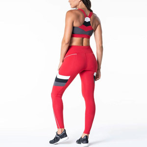 Nuevo Conjunto Deportivo de Yoga con Patrón Sólido al por Mayor, Ropa Deportiva para Mujer, Traje de 2 Piezas, Transpirable, de Secado Rápido, con Cuello en U - Product Image 3
