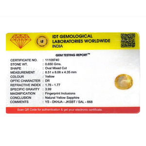 Natural Yellow Sapphire 3.25 Carat Certified Wholesale Gemstone - Product Image 4