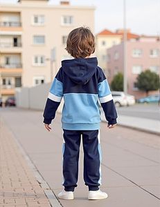 Conjunto de Sudadera con Capucha y Pantalones Deportivos para Niños y Niñas, Traje Deportivo de Algodón y Felpa para Invierno y Otoño - Product Image 5
