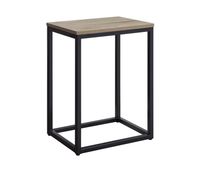 Ensemble de trois tables basses gigognes modernes, multifonctionnelles, empilables, avec rangement, structure en métal, plateau en métal, petite table, table de chevet en bois