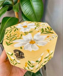 Handcrafted <b>Wooden</b> Hand Painted <b>Box</b> Rustic Decorative Storage Chest for Jewelry, <b>Small</b> Items & Luxury Gift Packaging <b>Wooden</b> <b>Box</b> - Product Image 4
