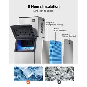 Attrezzatura di Refrigerazione per Cucine Commerciali, Macchina per il Ghiaccio Autopulente 360LBS/24H con Contenitore di Stoccaggio Grande da 300LBS - Product Image 4