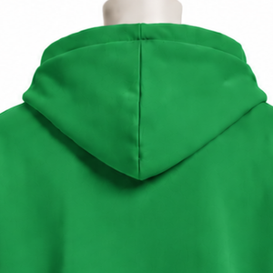 Sweat à capuche vert double couche surdimensionné à manches superposées, pull à épaules tombantes, streetwear décontracté, mode, épais, personnalisé - Product Image 4