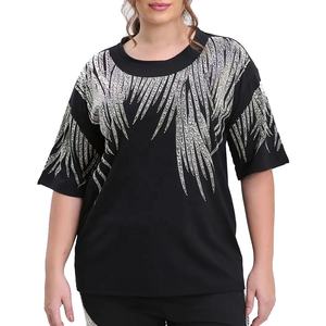 Dernières tendances en matière de survêtements élégants en strass pour femmes, vente en gros, nouveau design, ensemble de jogging hip-hop, streetwear décontracté, ensemble deux pièces - Product Image 3