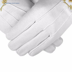 Gants blancs de cérémonie maçonnique sur mesure, tissu de haute qualité, avec service OEM et faible MOQ, fourniture directe d'usine - Product Image 3