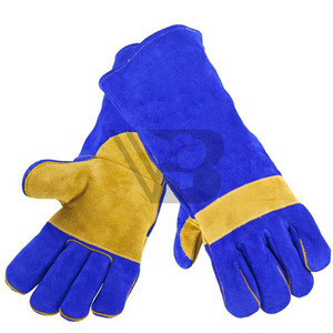 Premium Quality Aluminium Foil Cowhide Leather Split Gloves Heavy Duty Industrial Tig Welding <b>Fire</b> Resistant Anti-Slip Working - Product Image 5
