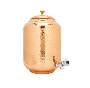 Hammered Copper Water <b>Dispenser</b> with Tap for Cold <b>Drinking</b> Water Storage and Serving Water <b>Dispensers</b> On Sale - Product Image 1