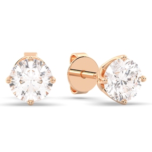 REYES Pendientes de tuerca con cierre de rosca de oro macizo de 14 quilates de alta calidad con moissanita certificada GRA para mujer, regalo clásico de boda, joyería fina - Product Image 6