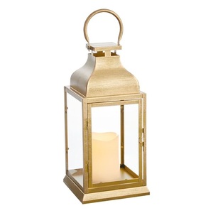 Hot Selling Metal Candle <b>Lantern</b> With <b>Gold</b> Finish Candle <b>Lantern</b> for Home Decoration Handmade Customized - Product Image 1