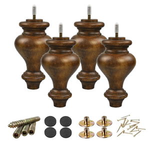 Tall Classic Turned Solid <b>Wood</b> Furniture Leg Sofa Bed Table Wooden Leg Replacement Custom OEM Manufacturer - Product Image 5