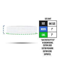 Bandeau de sport en coton blanc antidérapant de 4,5 cm de large, imprimé par transfert thermique, ajustement universel pour l'exercice et le fitness