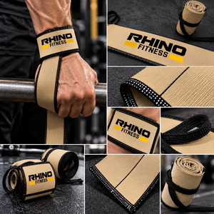ผ้าพันข้อมือคอตตอน Rhino Fitness พร้อมห่วงนิ้วโป้งสำหรับยกน้ำหนัก ผ้าพันข้อมือคอตตอนสีม่วง Rhino Fitness พร้อมห่วงนิ้วโป้งแบบตะขอ - Product Image 5