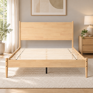 Cadre de lit K2620 de style moderne du milieu du siècle, avec pieds coniques, plateforme de lit, vente en gros, commande de meubles sur mesure, fourniture de meubles - Product Image 1