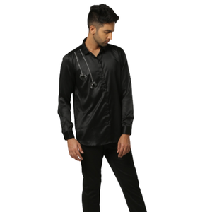 T-shirt pour homme en polyester/coton, vente en gros, impression personnalisée du logo, manches longues, motif floral, tissu satiné, écologique, design OEM - Product Image 5
