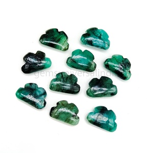 Cuentas de esmeralda natural talladas a mano en forma de nube, cuentas sueltas de esmeralda tallada para la fabricación de joyas, cristal a granel 8x12mm - Product Image 4