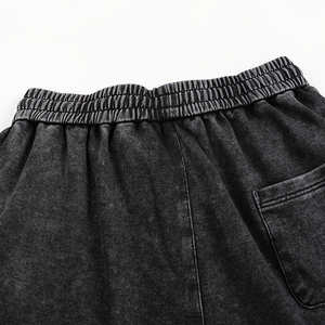Men Midweight Polyester/Cotton Worsted Anti-Wrinkle Breathable Vintage Drawstring <b>Joggers</b> Distressed Acid Washed Wide - Product Image 3