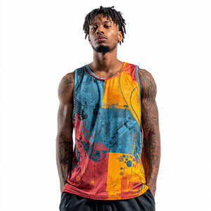 100% Polyester Winter Sublimation Front Printed Singlet Tops Men Sportswear Football Sleeveless Tank Tops Workout Vest Quick Dry - Product Image 3