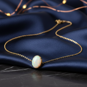 สร้อยคอหินรูปไข่หลากสี 16 นิ้ว สร้อยคอออกแบบสำหรับงานปาร์ตี้ เงินแท้ 925 ชุบทอง ของขวัญเครื่องประดับ ราคาขายส่ง - Product Image 3