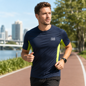 Men's Performance Gym Shirt Short Sleeve Quick Dry Breathable Moisture Wicking Lightweight Stretch Custom <b>Logo</b> - Product Image 6