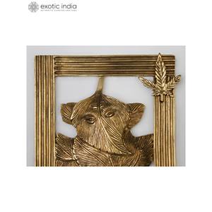 Tenture murale feuille de Ganesha en laiton de 7 pouces fabriquée à la main en Inde - Product Image 4