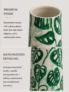 Floral Enamel Planter Metal Tabletop Vase Modern Design Handmade <b>Flower</b> Pot for Home Interior Christmas - Product Image 3