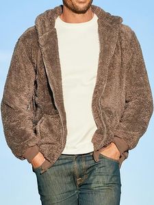 Men's Sherpa Fleece <b>Hoodie</b> Winter Warm <b>Teddy</b> Pullover Sweatshirt Custom Men's <b>Teddy</b> Fleece <b>Hoodie</b> <b>Oversized</b> Sherpa Sweatshirt - Product Image 5