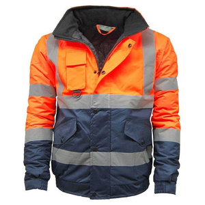 High Visibility <b>Reflective</b> Workwear <b>Jacket</b> <b>Men</b> Full Zip Safety Hoodie Hi Vis Waterproof Windproof Construction <b>Jacket</b> - Product Image 6
