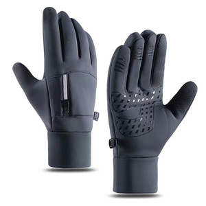 Guantes de Ciclismo de PU con Dedos Completos y Cierre de Cremallera, Antideslizantes, para Invierno, Unisex - Product Image 1