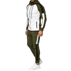 Conjunto Deportivo con Capucha para Hombre, Diseño Color Block con Cremallera, Manga Larga, Estilo Deportivo, Ropa de Otoño, Material Transpirable de Poliéster y Algodón - Product Image 4