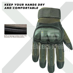 ถุงมือเพนท์บอลหนังน้ำหนักเบา ผ้าระบายอากาศได้ดี ฝ่ามือทนทาน กันลื่น สายรัดข้อมือปรับได้ สำหรับการใช้งานกลางแจ้งเชิงยุทธวิธี - Product Image 3