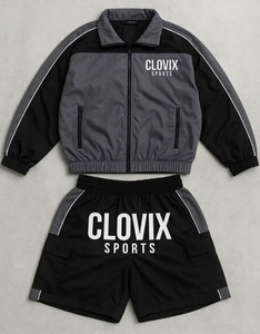 Custom Sport Windproof <b>Jacket</b> And Shorts <b>Lightweight</b> Streetwear Mens Nylon Tracksuits Windbreaker Shorts Sets - Product Image 1