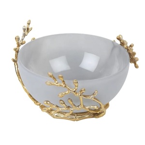 Bol à fruits et chocolat, produit le plus vendu, bol décoratif en métal sculpté à la main pour servir des en-cas, bol design à 2 compartiments - Product Image 6